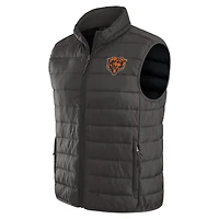 Gilet zippé pliable pour homme de la collection NFL x Darius Rucker par Fanatics, gris, des Chicago Bears, avec sac voyage