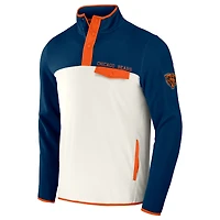 Men's NFL x Darius Rucker Collection by Fanatics Navy/Cream Chicago Bears Micro Fleece Quarter-Snap Jacket