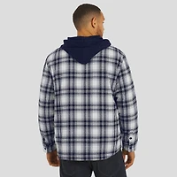 Men's NFL x Darius Rucker Collection by Fanatics Navy Chicago Bears Plaid Flannel Quilted Full-Snap Hooded Shacket