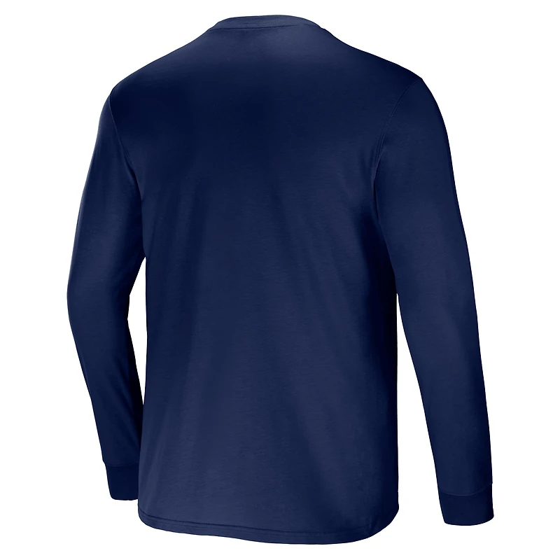 Collection NFL x Darius Rucker pour hommes par Fanatics - T-shirt bleu marine à poche et manches longues de l'équipe des Chicago Bears