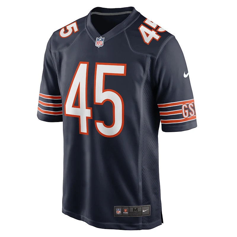 Maillot de match Nike Amen Ogbongbemiga Chicago Bears pour homme, bleu marine