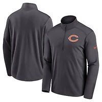Veste Nike anthracite Chicago Bears Logo Pacer Performance à demi-zip pour homme