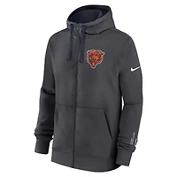 Men's Nike Anthracite Chicago Bears Primetime Club Full-Zip Hoodie