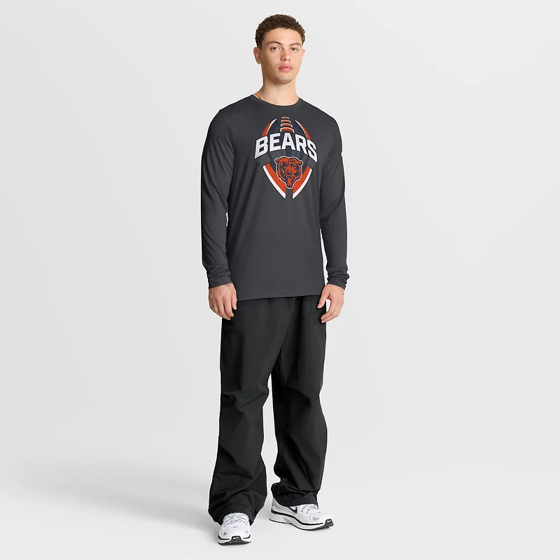 T-shirt Nike anthracite Chicago Bears Primetime Legend Icon Performance à manches longues pour homme