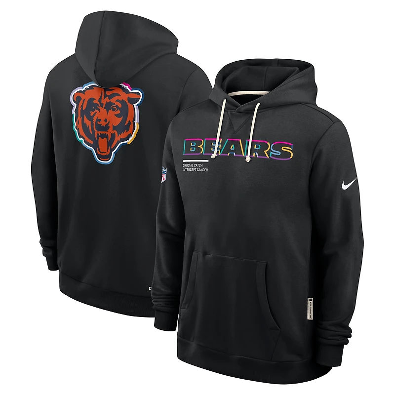 Sweat à capuche Nike noir Chicago Bears 2025 NFL Crucial Catch Sideline Standard Issue Dri-FIT pour homme