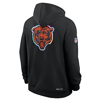 Sweat à capuche Nike noir Chicago Bears 2025 NFL Crucial Catch Sideline Standard Issue Dri-FIT pour homme