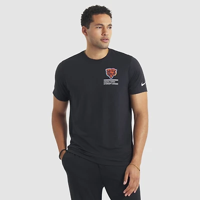 T-shirt Nike noir Chicago Bears 2025 NFL Crucial Catch Tri-Blend Dri-FIT pour homme