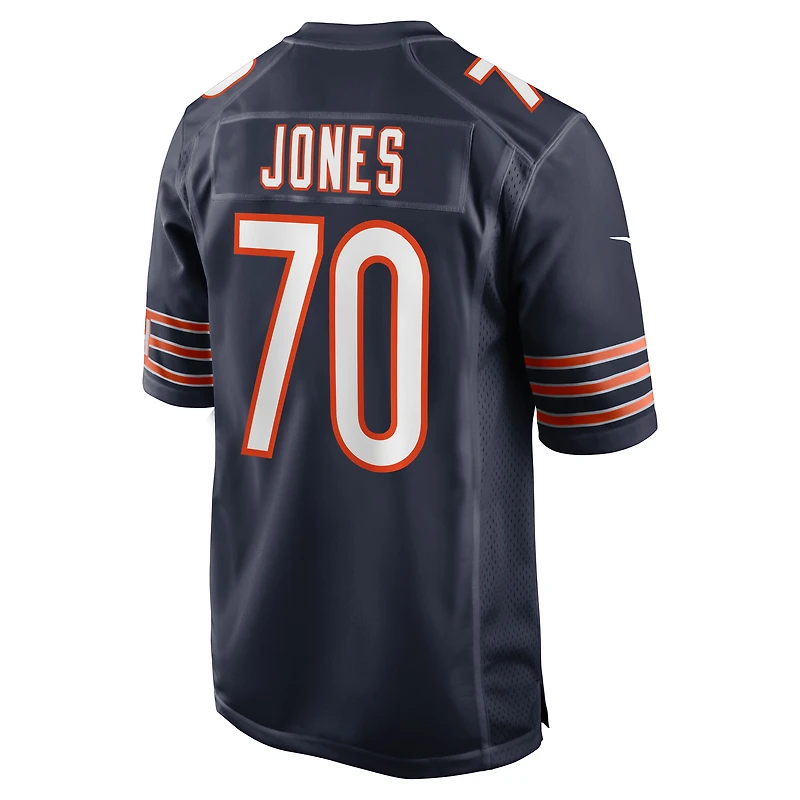 Maillot de joueur match Nike Braxton Jones pour hommes, bleu marine, Chicago Bears