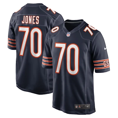 Maillot de joueur match Nike Braxton Jones pour hommes, bleu marine, Chicago Bears