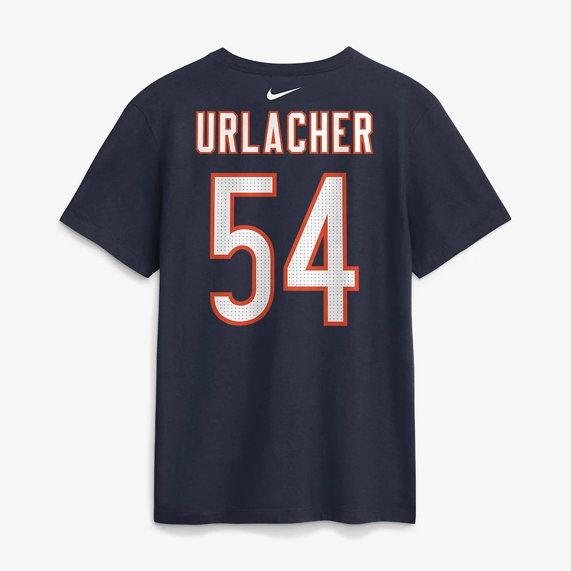 Men's Nike Brian Urlacher Navy Chicago Bears Retired Name & Number T-Shirt
