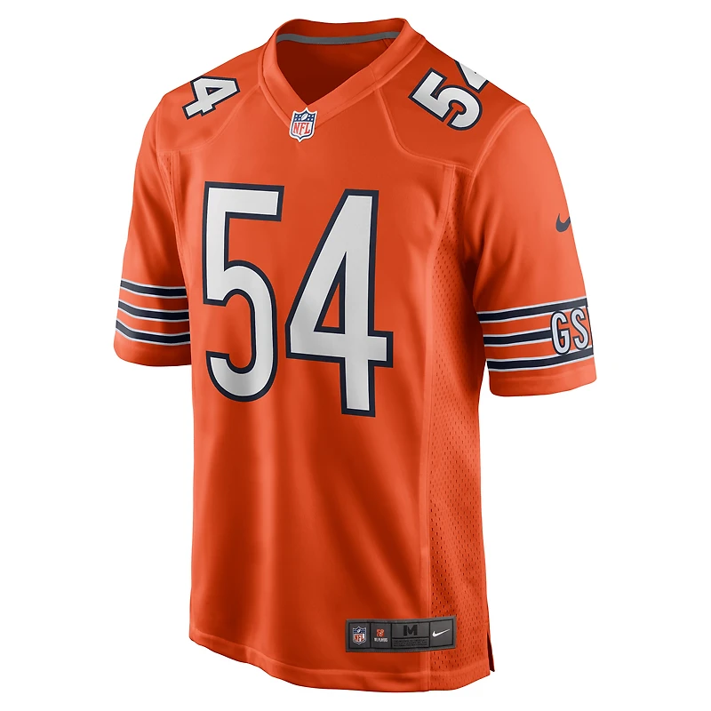 Maillot de joueur retraité Nike Brian Urlacher pour homme, orange des Chicago Bears
