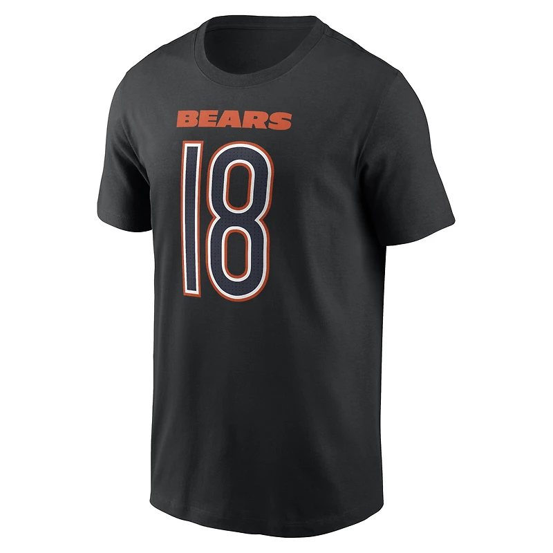 T-shirt Nike Caleb Williams noir Chicago Bears Carbon avec nom et numéro pour homme