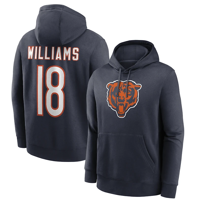 Sweat à capuche polaire Nike Caleb Williams bleu marine Chicago Bears pour homme