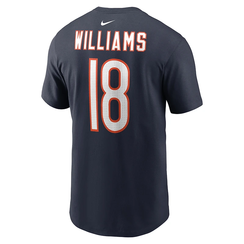 T-shirt Nike pour homme avec nom et numéro Caleb Williams bleu marine des Chicago Bears