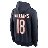 Sweat à capuche Nike Caleb Williams bleu marine pour homme avec nom et numéro de joueur des Chicago Bears