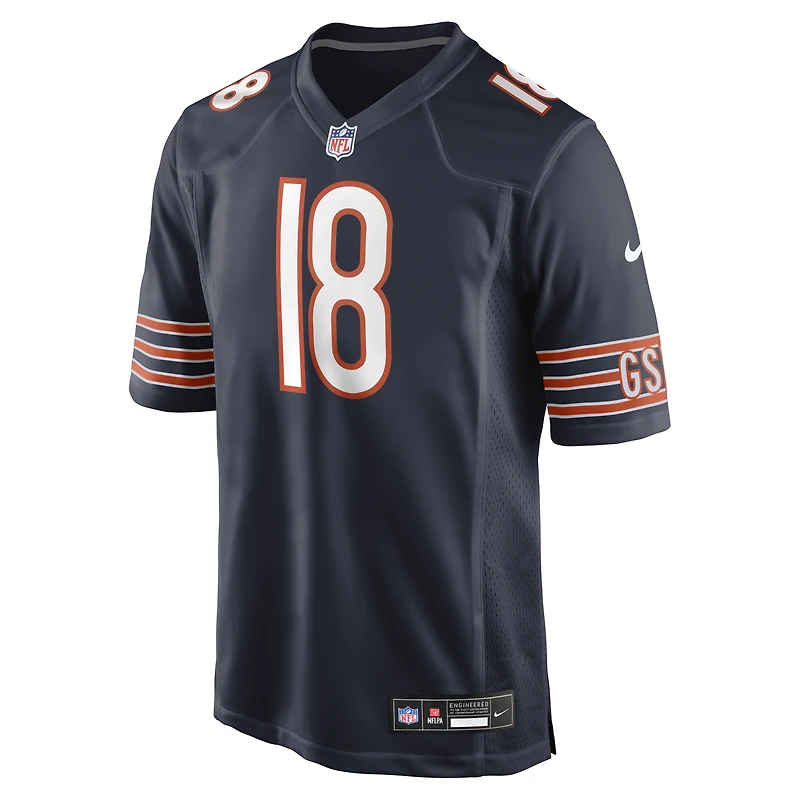 Maillot de match Nike Caleb Williams bleu marine des Chicago Bears pour homme