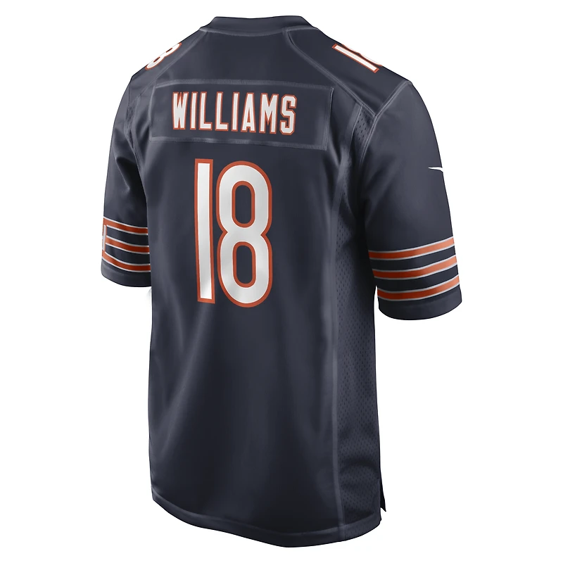Maillot de match Nike Caleb Williams bleu marine des Chicago Bears pour homme