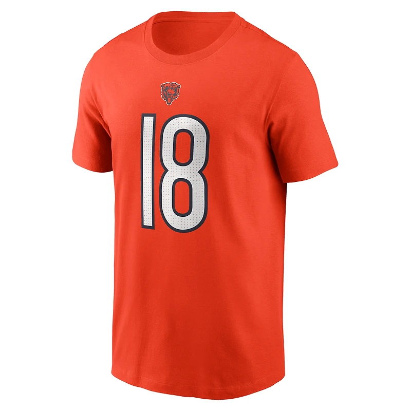 T-shirt Nike orange pour homme avec nom et numéro Fuse de Caleb Williams des Chicago Bears