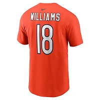 T-shirt Nike orange pour homme avec nom et numéro Fuse de Caleb Williams des Chicago Bears