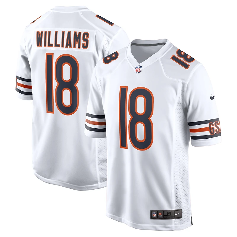 Maillot Nike Caleb Williams blanc pour homme, joueur sélectionné au premier tour des Chicago Bears