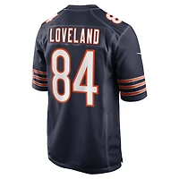 Maillot de match Nike Colston Loveland bleu marine des Chicago Bears pour homme
