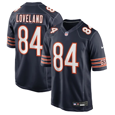 Maillot de match Nike Colston Loveland bleu marine des Chicago Bears pour homme