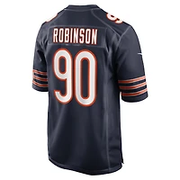 Maillot de match Nike Dominique Robinson bleu marine pour homme des Chicago Bears