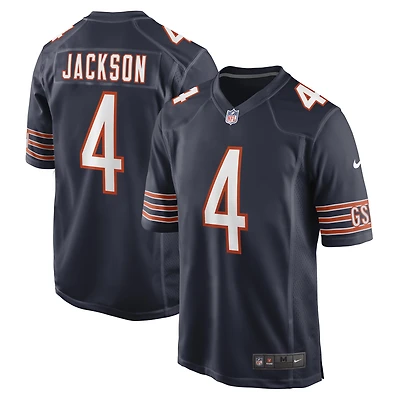 Maillot Nike Eddie Jackson pour homme, bleu marine, joueur de jeu des Chicago Bears