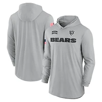 Sweat à capuche léger manches longues et Nike Chicago Bears 2024 Salute to Service pour homme, gris