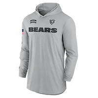 Sweat à capuche léger manches longues et Nike Chicago Bears 2024 Salute to Service pour homme, gris