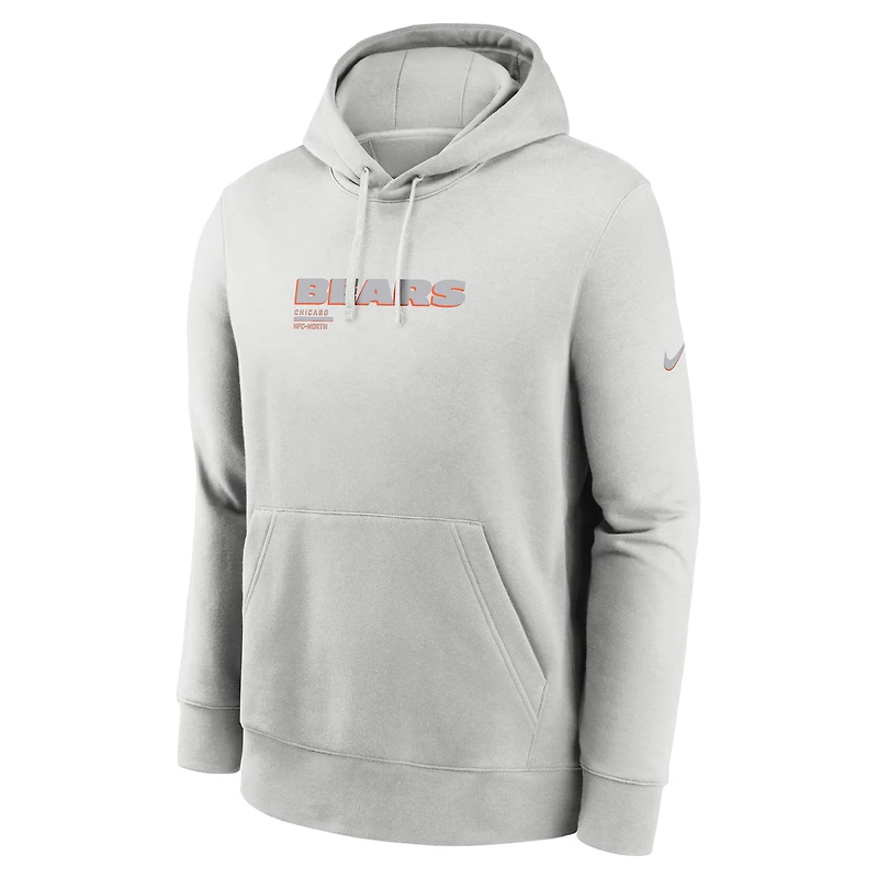 Sweat à capuche Nike gris Chicago Bears Edge Pack French Terry Club pour homme
