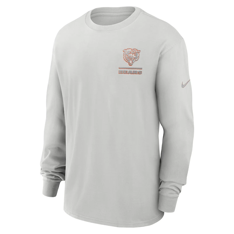 T-shirt à manches longues Nike gris Chicago Bears Essential Heavy Max90 pour homme