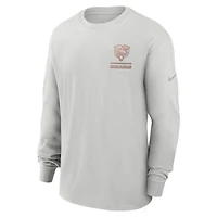 T-shirt à manches longues Nike gris Chicago Bears Essential Heavy Max90 pour homme