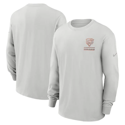 T-shirt à manches longues Nike gris Chicago Bears Essential Heavy Max90 pour homme