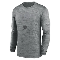 Men's Nike Gray Chicago Bears Sideline Offensive Transition Velocity Dri-FIT Long Sleeve T-Shirt