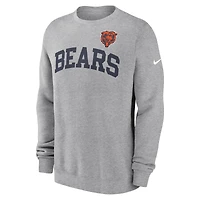 Men's Nike Heather Gray Chicago Bears Club Pullover Sweatshirt