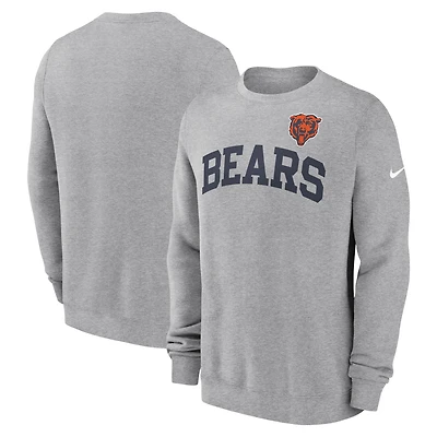 Sweat-shirt Nike gris chiné Chicago Bears Club pour hommes