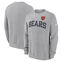 Sweat-shirt Nike gris chiné Chicago Bears Club pour hommes