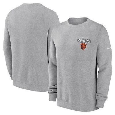 Sweat-shirt en molleton Nike Primetime Club Chicago Bears gris chiné pour homme