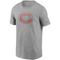 Men's Nike Heather Gray Chicago Bears Primetime Logo Essential T-Shirt