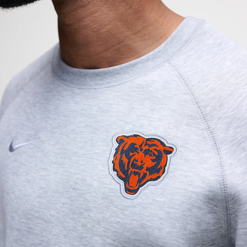 Men's Nike Heather Gray Chicago Bears Tech Fleece Raglan Sweatshirt