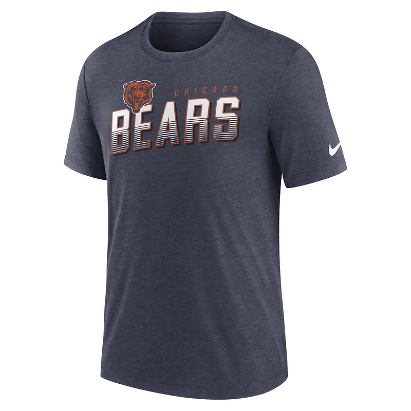 Men's Nike Heather Navy Chicago Bears Believe The Game Triblend T-Shirt