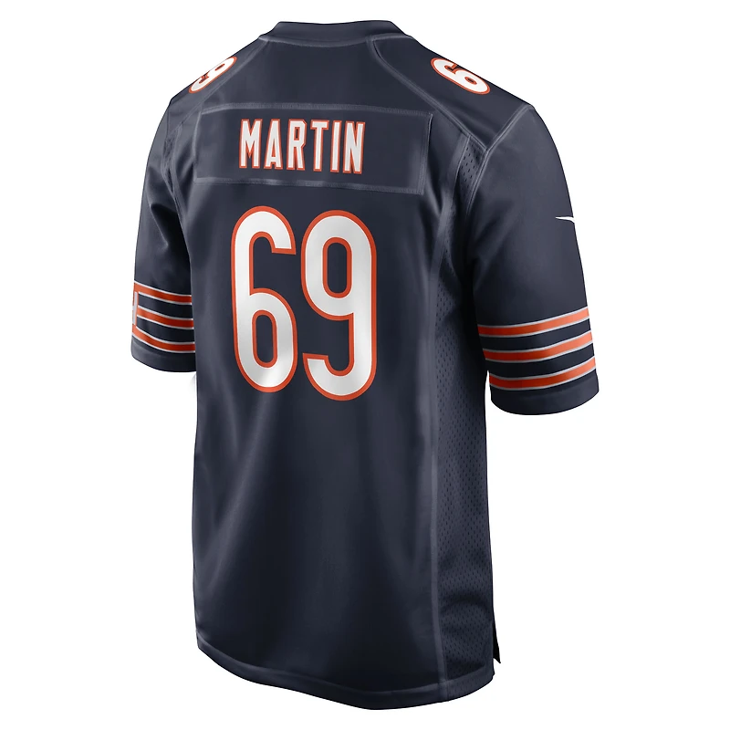 Maillot de match Nike Jeremiah Martin bleu marine des Chicago Bears pour homme