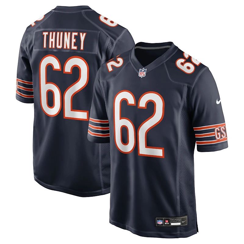 Maillot Nike Joe Thuney bleu marine pour homme des Chicago Bears