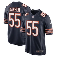 Maillot de match l'équipe Nike Khalid Kareem pour hommes, bleu marine, Chicago Bears
