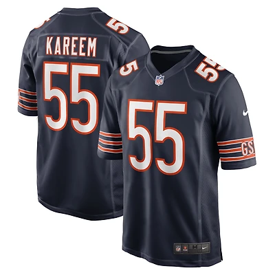 Maillot de match l'équipe Nike Khalid Kareem pour hommes, bleu marine, Chicago Bears