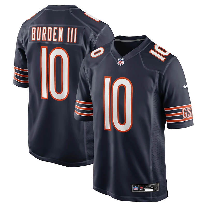 Men's Nike Luther Burden III  Navy Chicago Bears Team Game Jersey