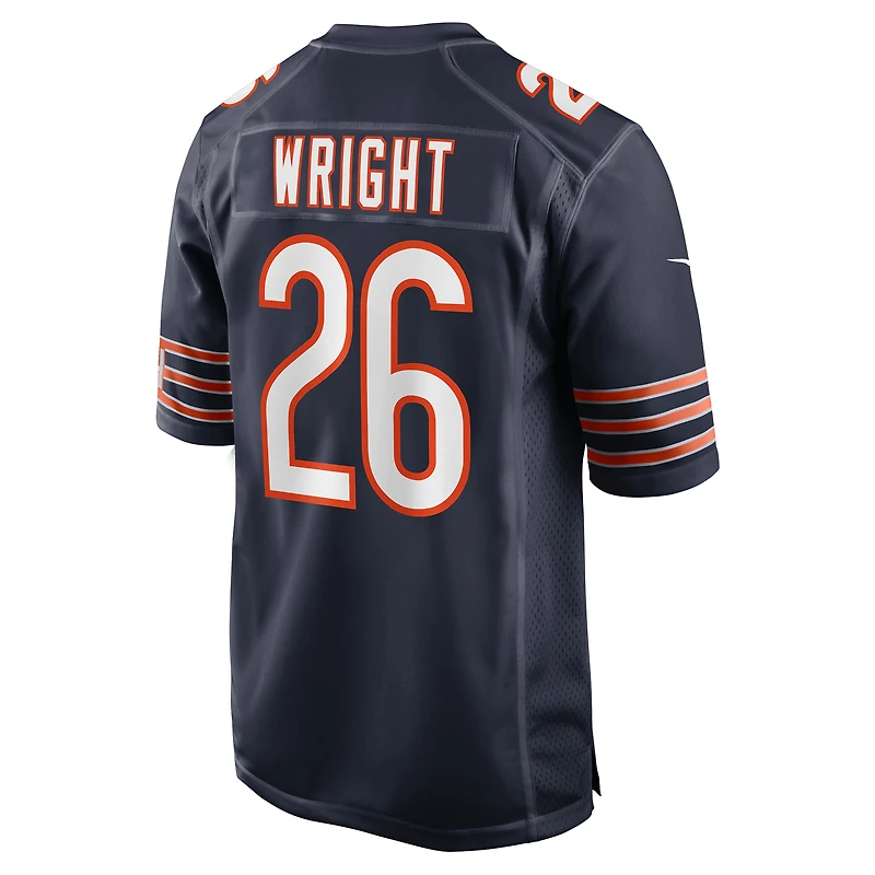 Men's Nike Nahshon Wright  Navy Chicago Bears Team Game Jersey