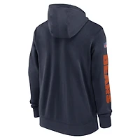 Men's Nike Navy Chicago Bears 2024 Sideline Club Full-Zip Hoodie