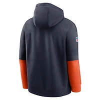 Sweat à capuche Nike bleu marine Chicago Bears 2024 Sideline Club pour homme